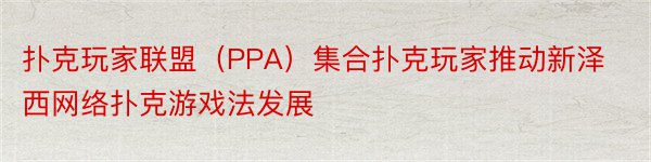 扑克玩家联盟（PPA）集合扑克玩家推动新泽西网络扑克游戏法发展